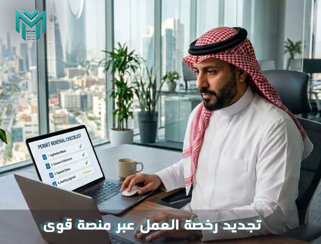 تجديد رخصة العمل عبر منصة قوى